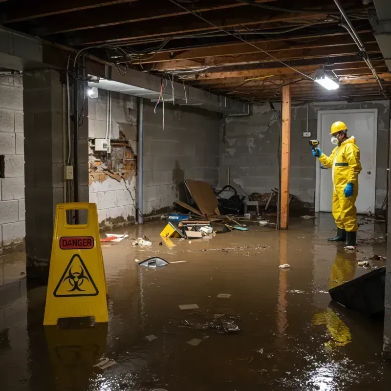 Flooded Basement Electrical Hazard in Woodland Hills, CA Property